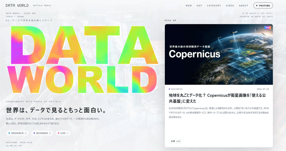 DATA WORLD Webサイト